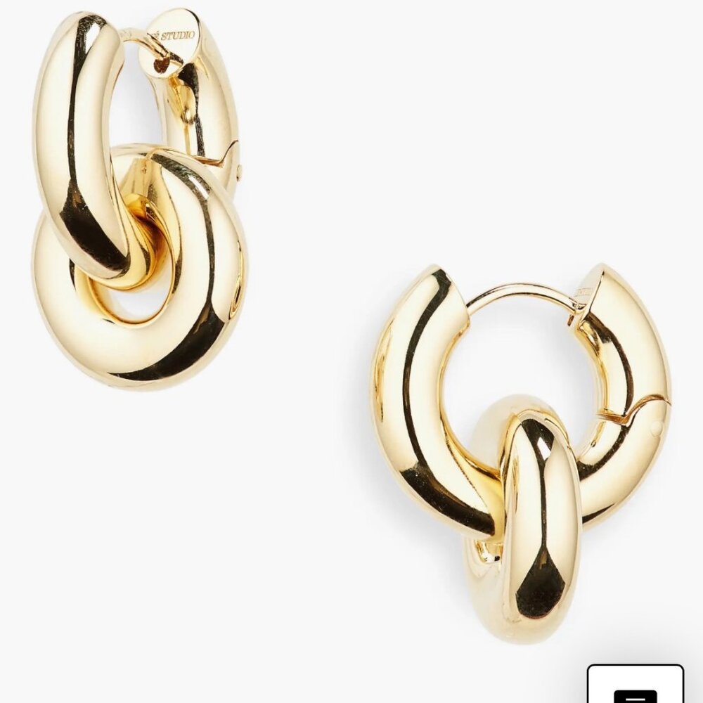 Gold Linked Hoop Earrings - Women Jewelry Earrings